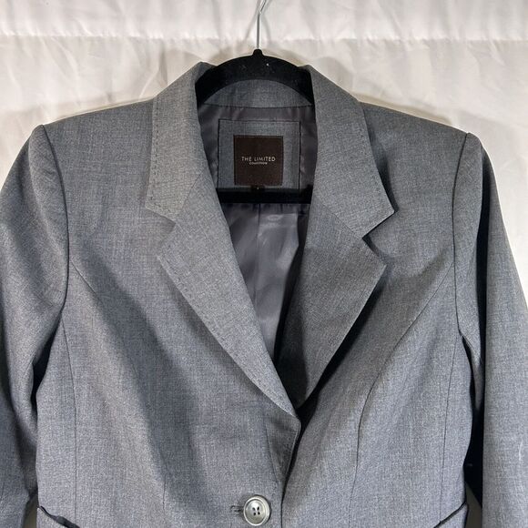 The Limited Blazer Women's 4 Grey 2 Button Front Polyester Suit Jacket - Picture 2 of 9